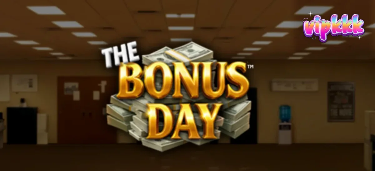 Interface do jogo de slot The Bonus Day com tema de escritório e elementos visuais de bônus